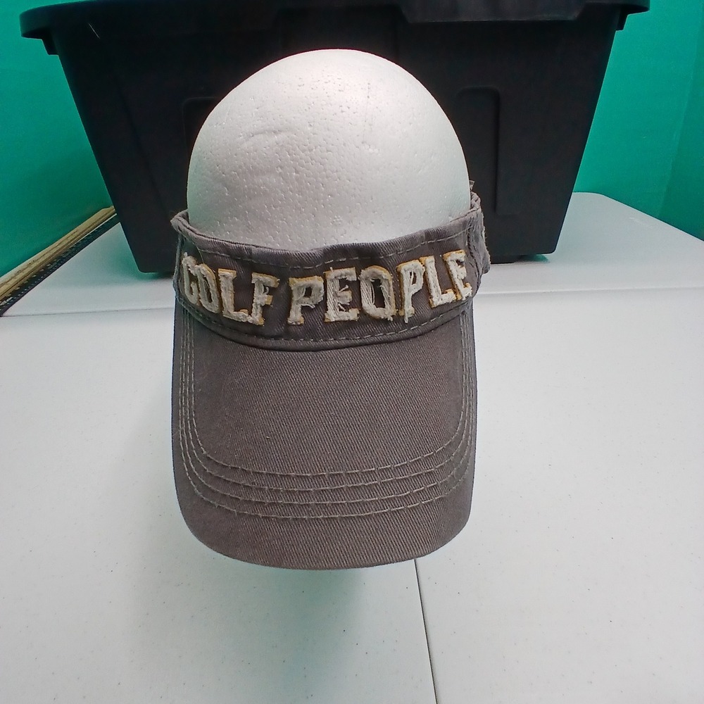We People Golf People Visor OS Gray Distressed Golfcore Sporty Sun Hat